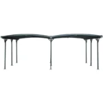 Doppia tettoia per auto in alluminio antracite e policarbonato 6mm X-METAL - immagine 14