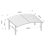 Doppia tettoia per auto 30m² in alluminio e policarbonato trasparente EAGLE - X-METAL - immagine 7