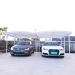 Doppia tettoia per auto in alluminio laccato bianco e policarbonato 6mm X-METAL - immagine 6