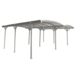 Doppia tettoia per auto in alluminio laccato bianco e policarbonato 6mm X-METAL - immagine 10