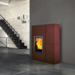 Stufa a pellet Edilkamin Blade2 12 Up bordeaux 12 kW aria canalizzabile wifi - immagine 2
