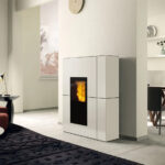 Stufa a pellet Edilkamin Blade2 H 22 Up bianco opaco 23 kW ad acqua wifi - immagine 2