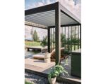 Parete laterale a lamelle per pergola Biohort 10x235x364 cm Grigio quarzo metall - immagine 6