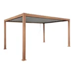 Pergola bioclimatica da esterno 3x3 m in alluminio effetto legno - Alma