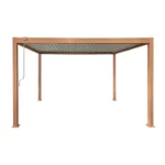 Pergola bioclimatica da esterno 3x3 m in alluminio effetto legno - Alma - immagine 3