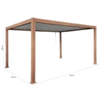 Pergola bioclimatica da esterno 3x3 m in alluminio effetto legno - Alma - immagine 6