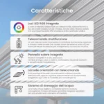 Pergola 3x4 bioclimatica autoportante bianca con LED solare - Eden - immagine 3