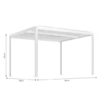 Pergola 3x4 bioclimatica autoportante bianca con LED solare - Eden - immagine 6