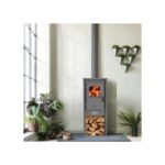 Stufa a Legna in Acciaio con Vano Portalegna K-Line Karso Antracite 6 KW - immagine 2