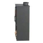 Stufa a Legna in Acciaio e Ghisa 7kw Riscaldamento 120m3 Camino con Piastra Cottura, Cassetto Portacenere Estraibile e Vano Portalegna Design 33x34x94 - immagine 3