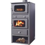 Stufa a Legna e Carbone con Forno in Acciaio 10,9 - 14 kW Ischia Con Termometro e Regolazione Aria Primaria e Secondaria